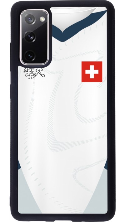 Coque Samsung Galaxy S20 FE 5G - Silicone rigide noir Maillot de football Suisse Extérieur personnalisable Coque Samsung Galaxy S20 FE 5G - Silicone rigide noir Maillot de football Suisse Extérieur personnalisable