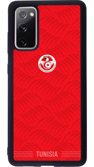 Coque Samsung Galaxy S20 FE 5G - Silicone rigide noir Maillot de football Tunisie 2026 personnalisable