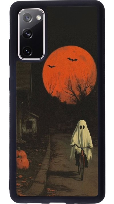 Samsung Galaxy S20 FE 5G Case Hülle - Silikon schwarz Halloween 2025 Ghost on a bicycle