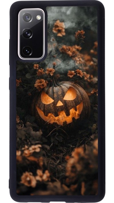 Samsung Galaxy S20 FE 5G Case Hülle - Silikon schwarz Halloween 2025 Pumpkin with flowers