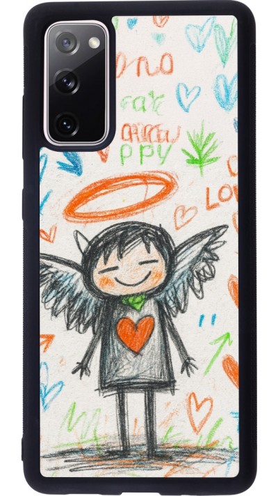 Coque Samsung Galaxy S20 FE 5G - Silicone rigide noir Little Angel Sketch Love Coque Samsung Galaxy S20 FE 5G - Silicone rigide noir Little Angel Sketch Love