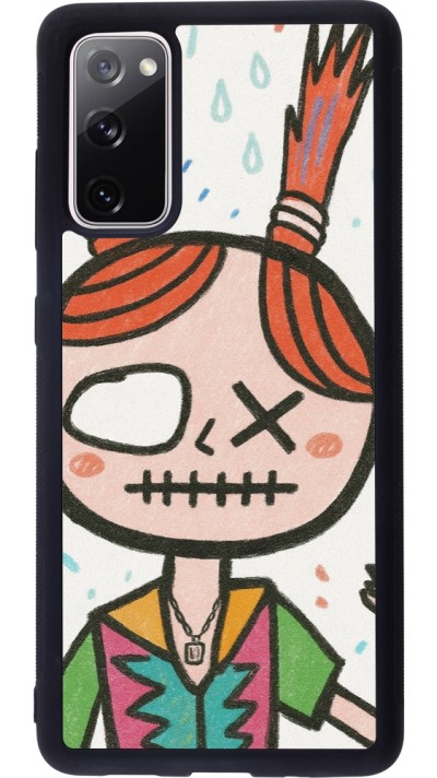 Coque Samsung Galaxy S20 FE 5G - Silicone rigide noir Little Girl Sketch Coque Samsung Galaxy S20 FE 5G - Silicone rigide noir Little Girl Sketch