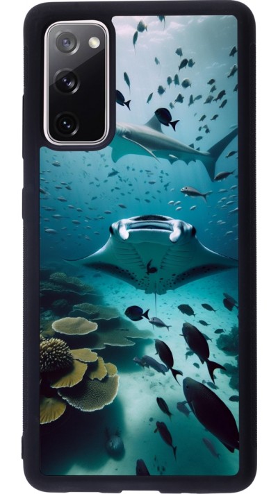 Coque Samsung Galaxy S20 FE 5G - Silicone rigide noir Manta Lagon Nettoyage