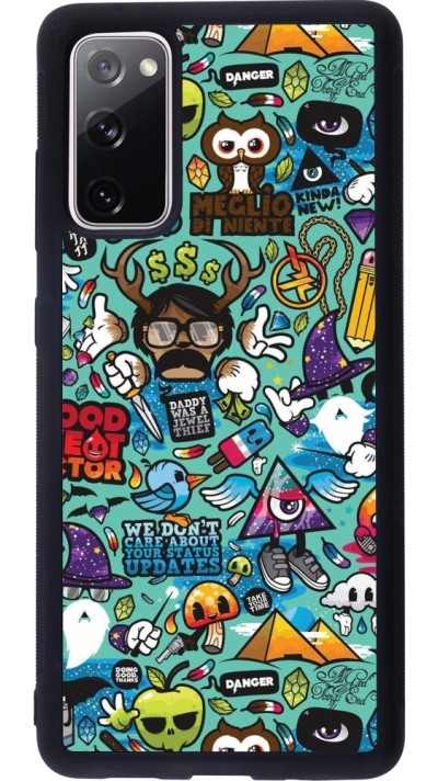 Coque Samsung Galaxy S20 FE 5G - Silicone rigide noir Mixed Cartoons Turquoise Coque Samsung Galaxy S20 FE 5G - Silicone rigide noir Mixed Cartoons Turquoise