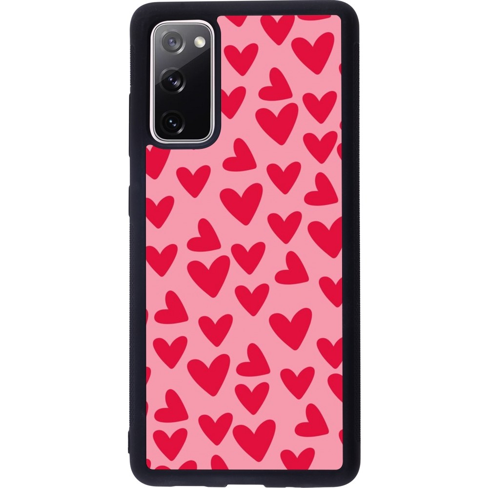 Coque Samsung Galaxy S20 FE 5G - Silicone rigide noir Mom 2024 petits coeurs
