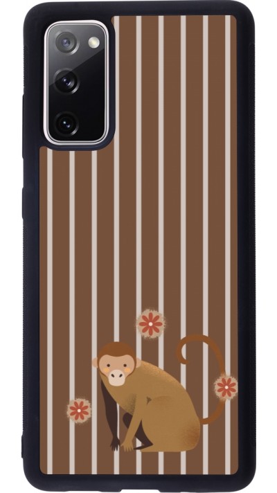Samsung Galaxy S20 FE 5G Case Hülle - Silikon schwarz Monkey with stripes