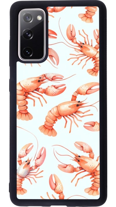 Coque Samsung Galaxy S20 FE 5G - Silicone rigide noir Pattern de homards pastels Coque Samsung Galaxy S20 FE 5G - Silicone rigide noir Pattern de homards pastels