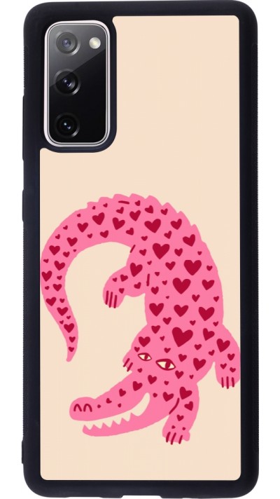 Coque Samsung Galaxy S20 FE 5G - Silicone rigide noir Pink crocodile 2026