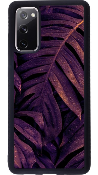 Coque Samsung Galaxy S20 FE 5G - Silicone rigide noir Purple Light Leaves Coque Samsung Galaxy S20 FE 5G - Silicone rigide noir Purple Light Leaves