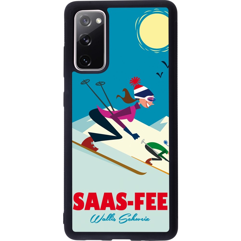 Coque Samsung Galaxy S20 FE 5G - Silicone rigide noir Saas-Fee Ski Downhill