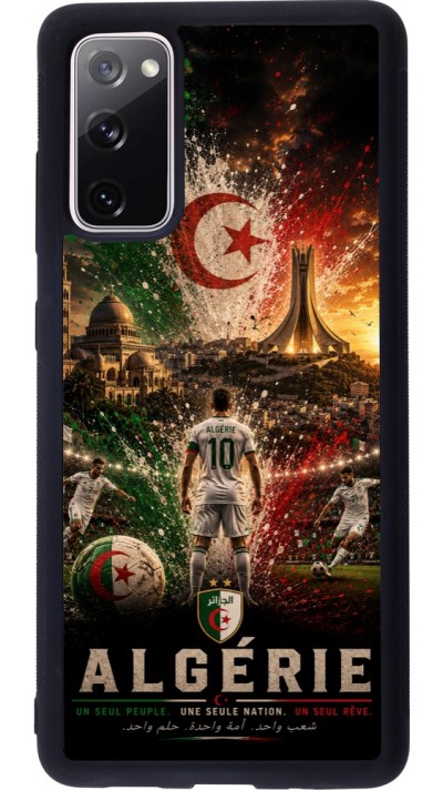 Coque Samsung Galaxy S20 FE 5G - Silicone rigide noir Football Algérie splash 2026