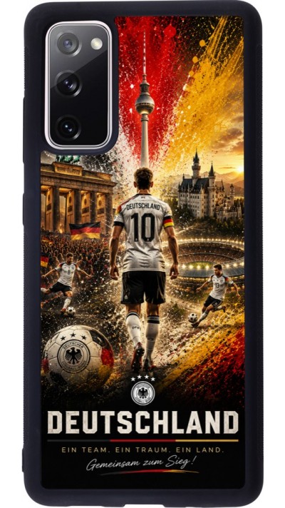 Coque Samsung Galaxy S20 FE 5G - Silicone rigide noir Football Allemagne splash 2026