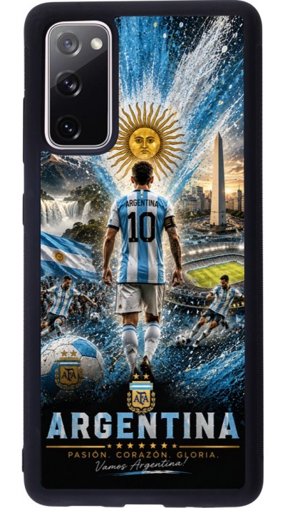 Coque Samsung Galaxy S20 FE 5G - Silicone rigide noir Football Argentine splash 2026