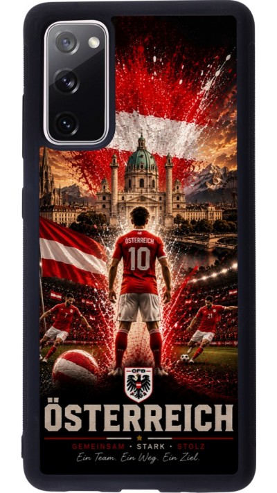Coque Samsung Galaxy S20 FE 5G - Silicone rigide noir Football Autriche splash 2026