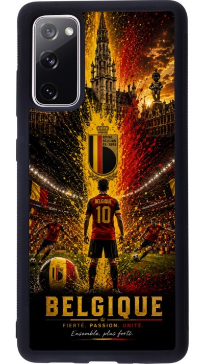 Coque Samsung Galaxy S20 FE 5G - Silicone rigide noir Football Belgique splash 2026