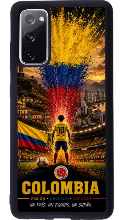 Coque Samsung Galaxy S20 FE 5G - Silicone rigide noir Football Colombie splash 2026