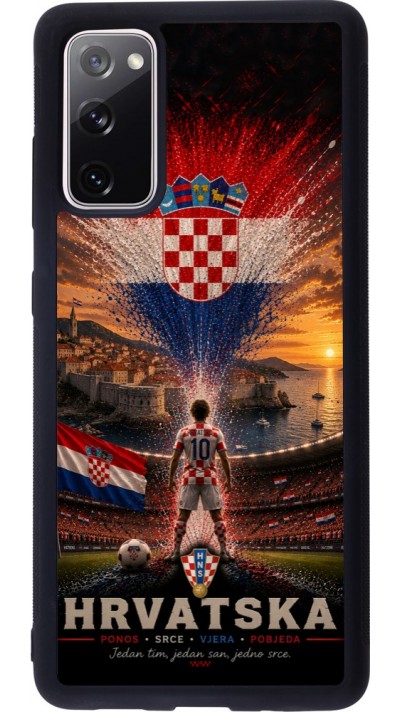 Coque Samsung Galaxy S20 FE 5G - Silicone rigide noir Football Croatie splash 2026
