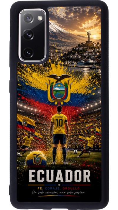 Coque Samsung Galaxy S20 FE 5G - Silicone rigide noir Football Équateur splash 2026