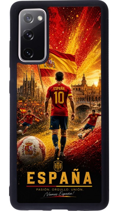 Coque Samsung Galaxy S20 FE 5G - Silicone rigide noir Football Espagne splash 2026