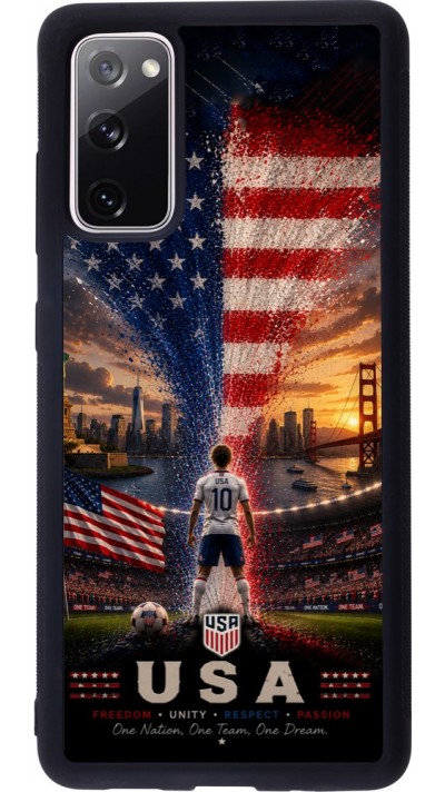 Coque Samsung Galaxy S20 FE 5G - Silicone rigide noir Football États-Unis splash 2026