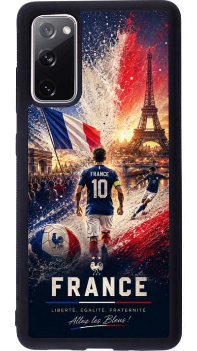 Coque Samsung Galaxy S20 FE 5G - Silicone rigide noir Football France splash 2026