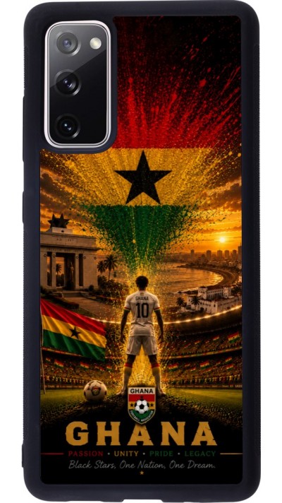 Coque Samsung Galaxy S20 FE 5G - Silicone rigide noir Football Ghana splash 2026