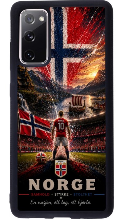 Coque Samsung Galaxy S20 FE 5G - Silicone rigide noir Football Norvège splash 2026