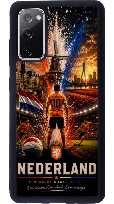 Coque Samsung Galaxy S20 FE 5G - Silicone rigide noir Football Pays-Bas splash 2026