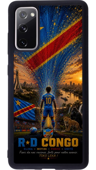 Coque Samsung Galaxy S20 FE 5G - Silicone rigide noir Football République démocratique du Congo splash 2026