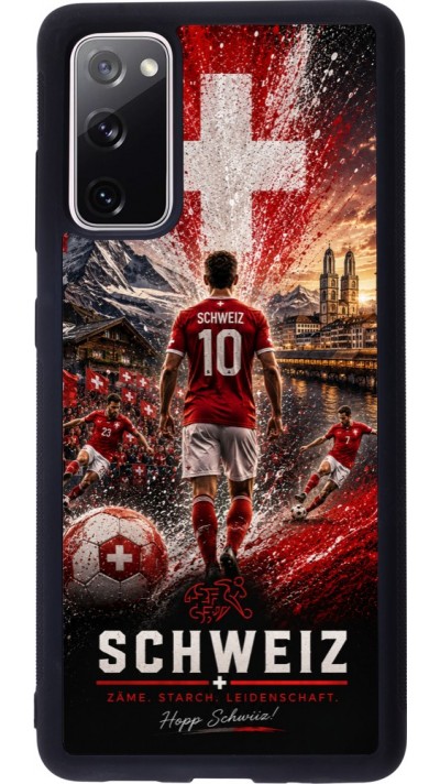 Coque Samsung Galaxy S20 FE 5G - Silicone rigide noir Football Schweiz splash 2026