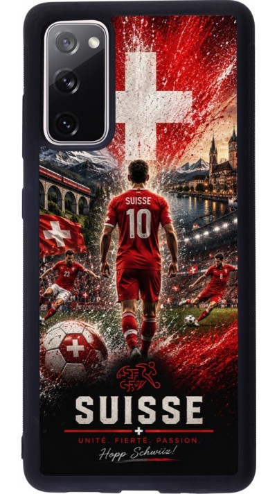 Coque Samsung Galaxy S20 FE 5G - Silicone rigide noir Football Suisse splash 2026
