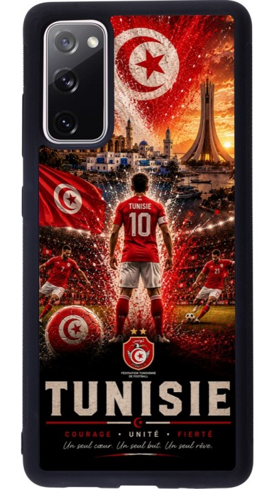 Coque Samsung Galaxy S20 FE 5G - Silicone rigide noir Football Tunisie splash 2026