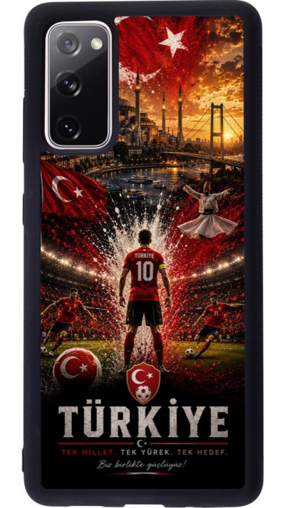 Coque Samsung Galaxy S20 FE 5G - Silicone rigide noir Football Turquie splash 2026