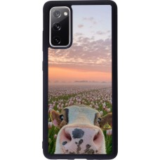 Coque Samsung Galaxy S20 FE 5G - Silicone rigide noir Cow with tulips 2026