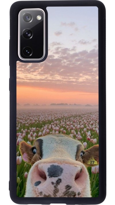 Coque Samsung Galaxy S20 FE 5G - Silicone rigide noir Cow with tulips 2026