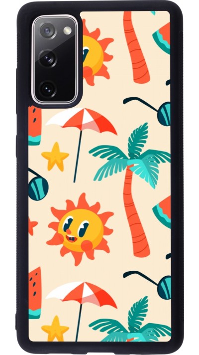 Coque Samsung Galaxy S20 FE 5G - Silicone rigide noir Summer 2025 Pattern soleil Coque Samsung Galaxy S20 FE 5G - Silicone rigide noir Summer 2025 Pattern soleil