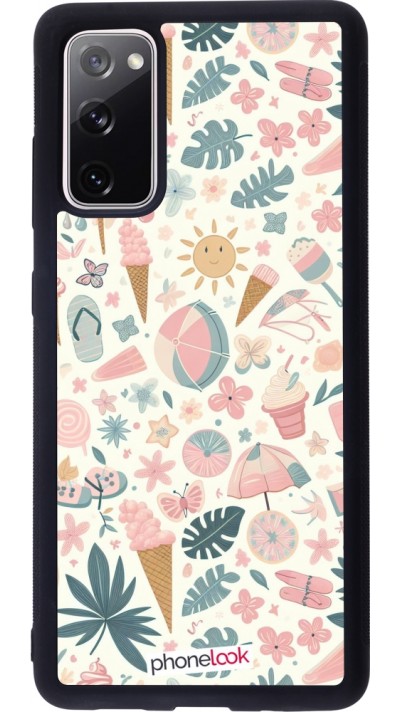 Coque Samsung Galaxy S20 FE 5G - Silicone rigide noir Summer Pink Pattern Coque Samsung Galaxy S20 FE 5G - Silicone rigide noir Summer Pink Pattern