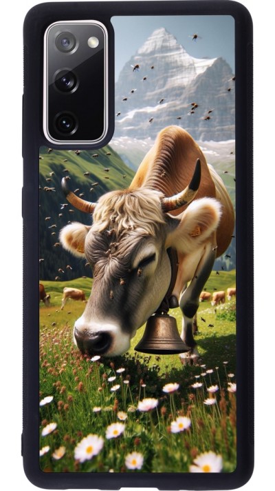 Coque Samsung Galaxy S20 FE 5G - Silicone rigide noir Vache montagne Valais Coque Samsung Galaxy S20 FE 5G - Silicone rigide noir Vache montagne Valais
