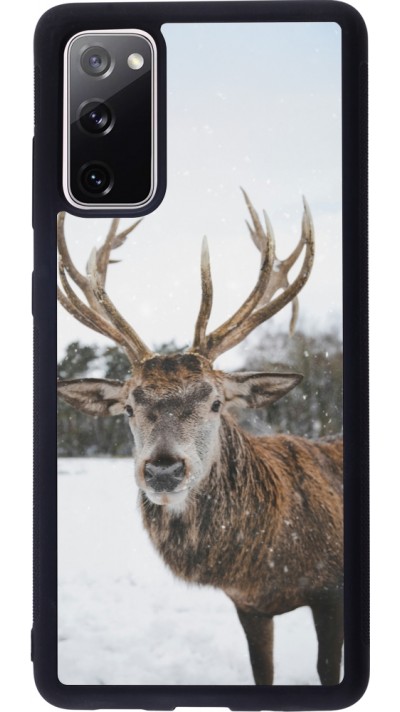 Coque Samsung Galaxy S20 FE 5G - Silicone rigide noir Winter 25 Winter reindeer