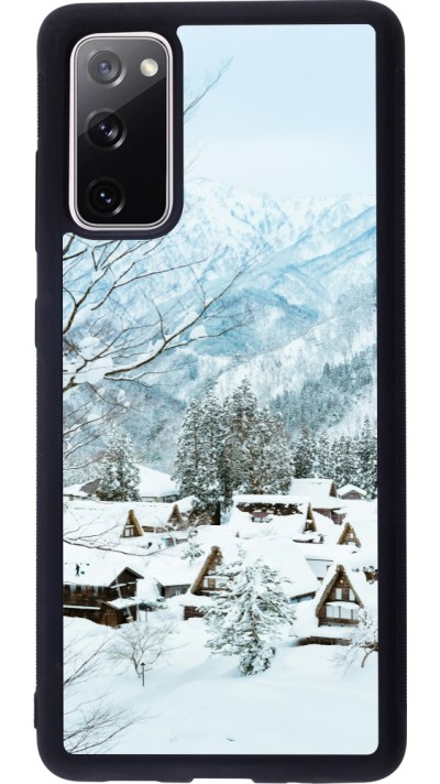 Coque Samsung Galaxy S20 FE 5G - Silicone rigide noir Winter 25 Winter snowy landscape