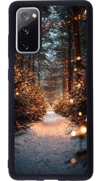 Coque Samsung Galaxy S20 FE 5G - Silicone rigide noir Winter 25 Winter snowy road