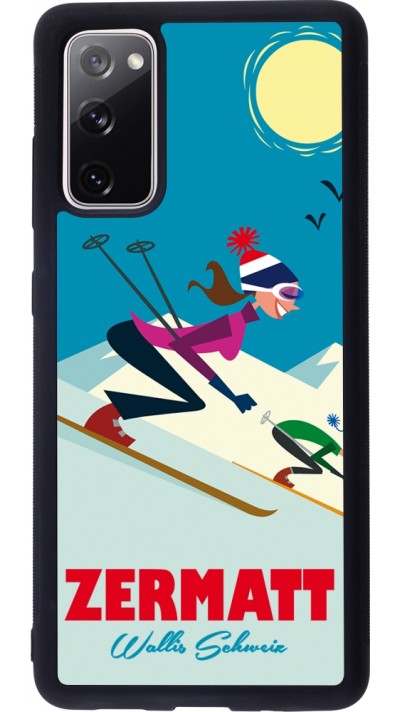 Coque Samsung Galaxy S20 FE 5G - Silicone rigide noir Zermatt Ski Downhill Coque Samsung Galaxy S20 FE 5G - Silicone rigide noir Zermatt Ski Downhill