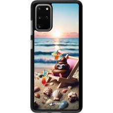 Samsung Galaxy S20+ Case Hülle - Kackhaufen Emoji auf Liegestuhl