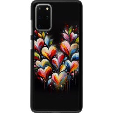 Samsung Galaxy S20+ Case Hülle - Valentin 2024 Schwarzes Herz Abstrakt