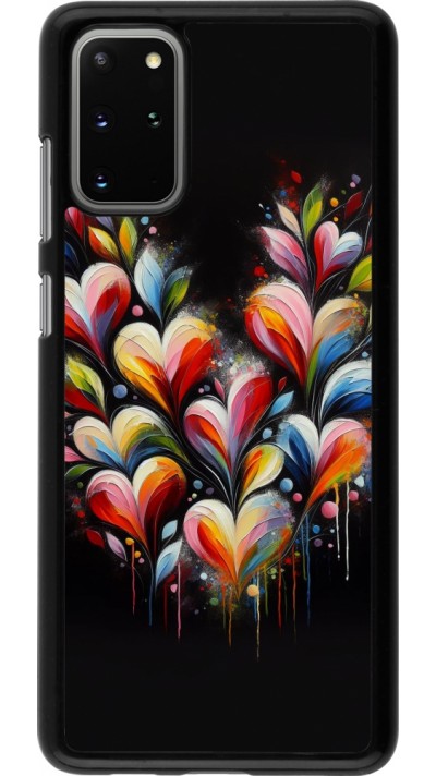 Coque Samsung Galaxy S20+ - Valentine 2024 Coeur Noir Abstrait