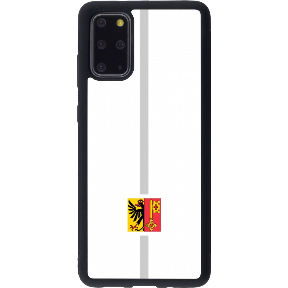 Coque Samsung Galaxy S20+ - Silicone rigide noir Canton GE blanc
