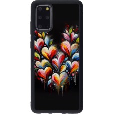 Samsung Galaxy S20+ Case Hülle - Silikon schwarz Valentin 2024 Schwarzes Herz Abstrakt