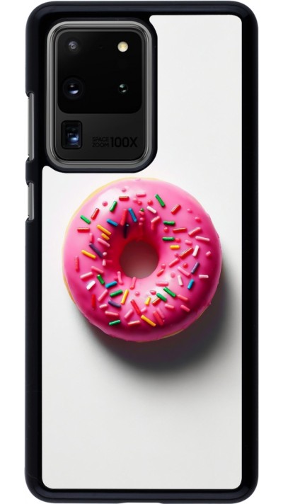 Samsung Galaxy S20 Ultra Case Hülle - Weisser Hintergrund, pinker Donut