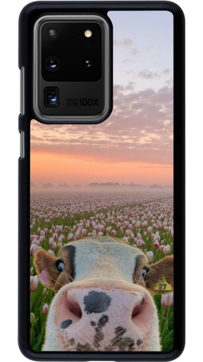 Samsung Galaxy S20 Ultra Case Hülle - Cow with tulips Spring 2026