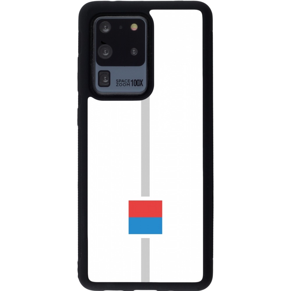 Coque Samsung Galaxy S20 Ultra - Silicone rigide noir Canton TI blanc